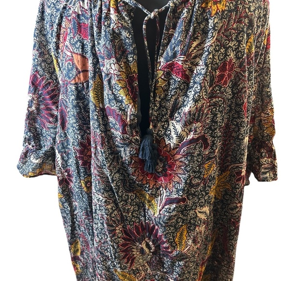 Madewell Ruffle-Sleeve Popover Mini Dress in Bali Blooms Easy fit Size XXL (18) - Picture 4 of 13
